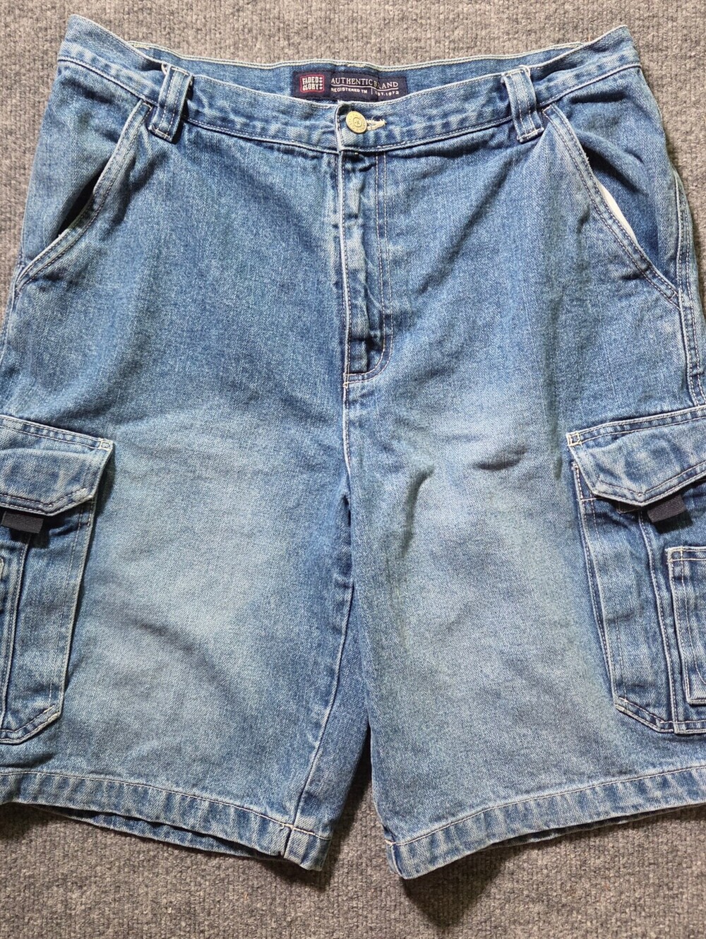 Faded Glory Light Stone Denim Cargo Shorts Mens 32W